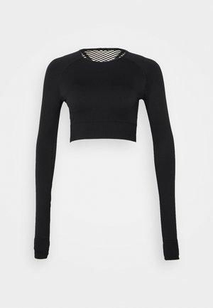 LONG SLEEVE CROP - Long sleeved top - black