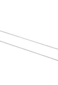 Cadena de bola de plata, con cuentas redondas espaciadas uniformemente, textura suave y un diseño de eslabones estándar, adecuada para diversas aplicaciones de manualidades.