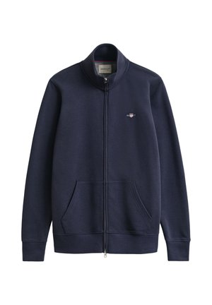 GANT REG SHIELD - Felpa con zip - evening blue