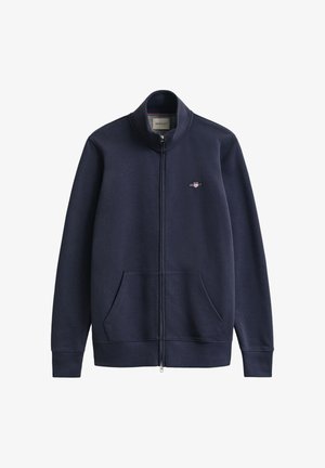 GANT REG SHIELD - Sweater met rits - evening blue