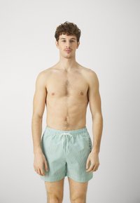 Tommy Hilfiger ORIGINAL ITHACA MEDIUM DRAWSTRING STRIPE - Șorturi de baie - ithaca white/olympic green