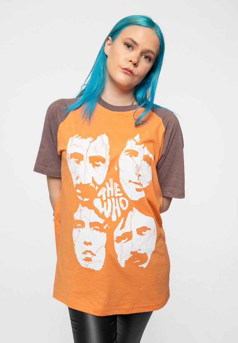 Paradiso Clothing THE WHO FACES RINGER - Print T-shirt - brown