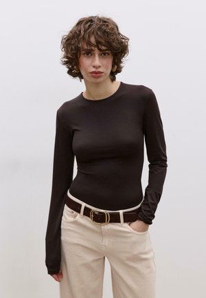 Langærmet T-shirt - mottled brown