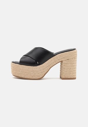 Mules med hæl - black