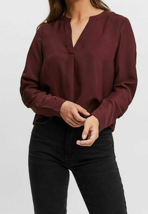 Blouse - mottled dark red