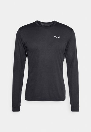 Salewa PUEZ MELANGE DRY TEE - Pitkähihainen paita - black out melange