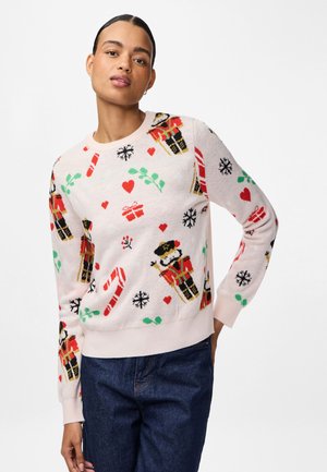 PCJOLLY XMAS O NECK PULLOVER - Pullover - peach blush