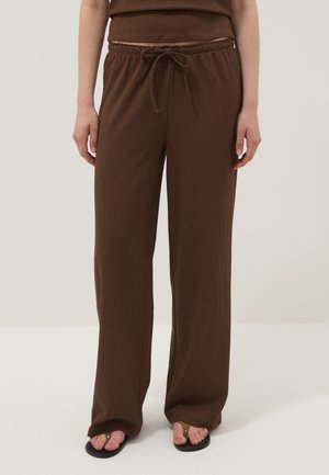 OVS, BEIGE STRETCH-FABRIC PALAZZO TROUSERS - Pantaloni - brown