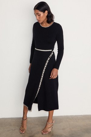 SYDNEY WRAP - Shift dress - black/cream
