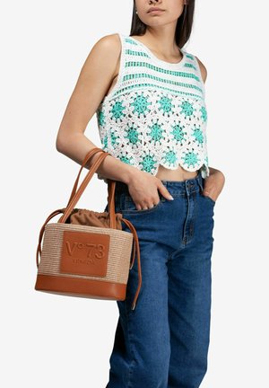 V73 SHOPPING CAT - Borsa a mano - beige