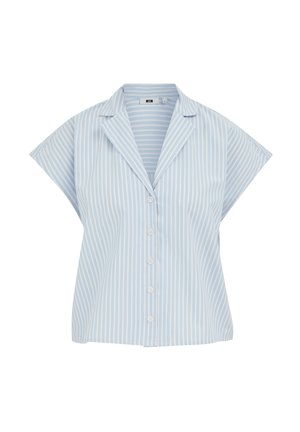 WE Fashion, WE FASHION DAMES BLOUSE MET PRINT - Blúzka so zapínaním na gombíky - light blue