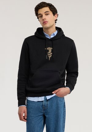 CON IN CON STAMPA - Felpa con cappuccio - black milano