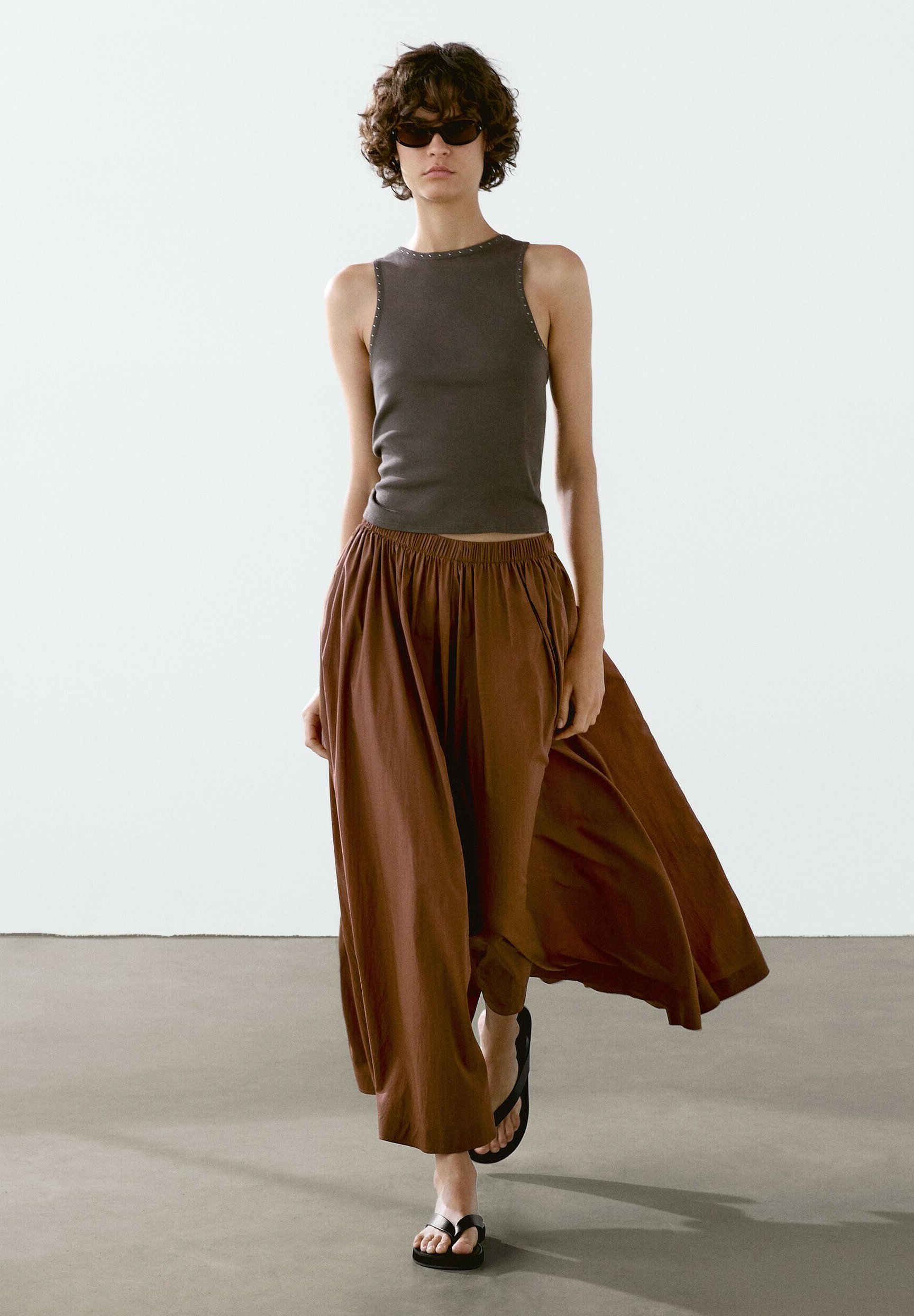 Massimo Dutti Maxi skirt - BROWN/brown - Zalando.co.uk