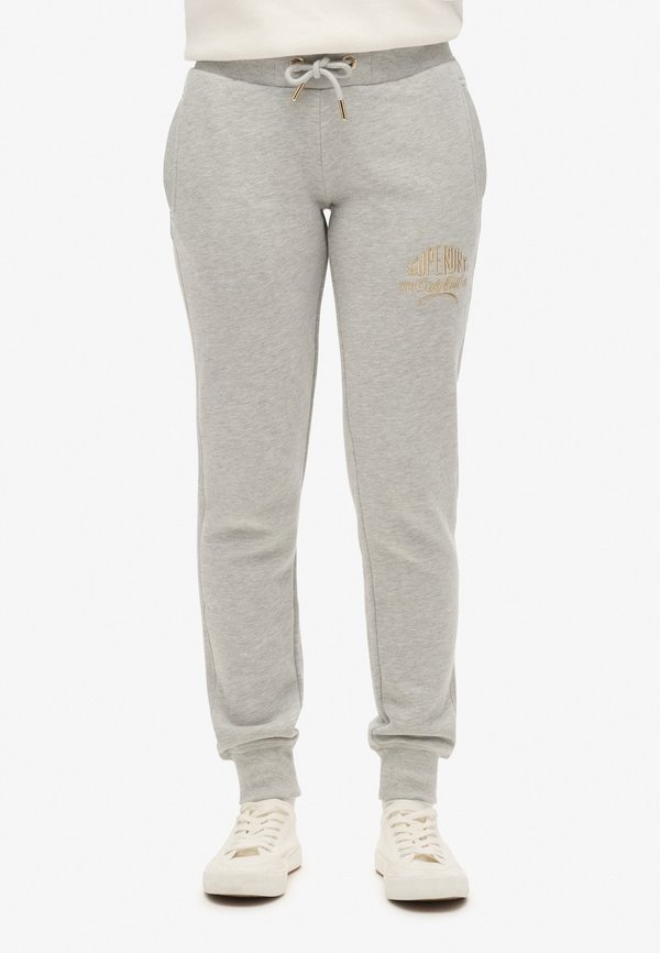 LUXE LOGO SLIM JOGGERS - Jogginghose - pumice stone beige marl