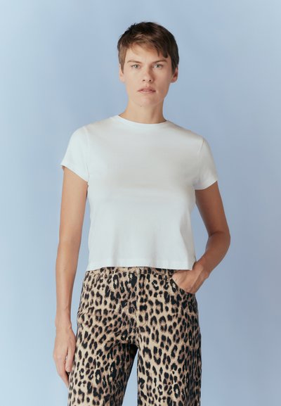 Agolde ADINE SHRUNKEN - T-shirt - bas - white