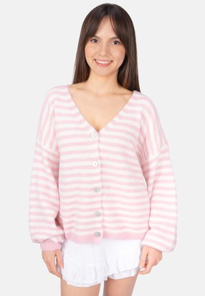 CANDY - Strickjacke - rosa weiß