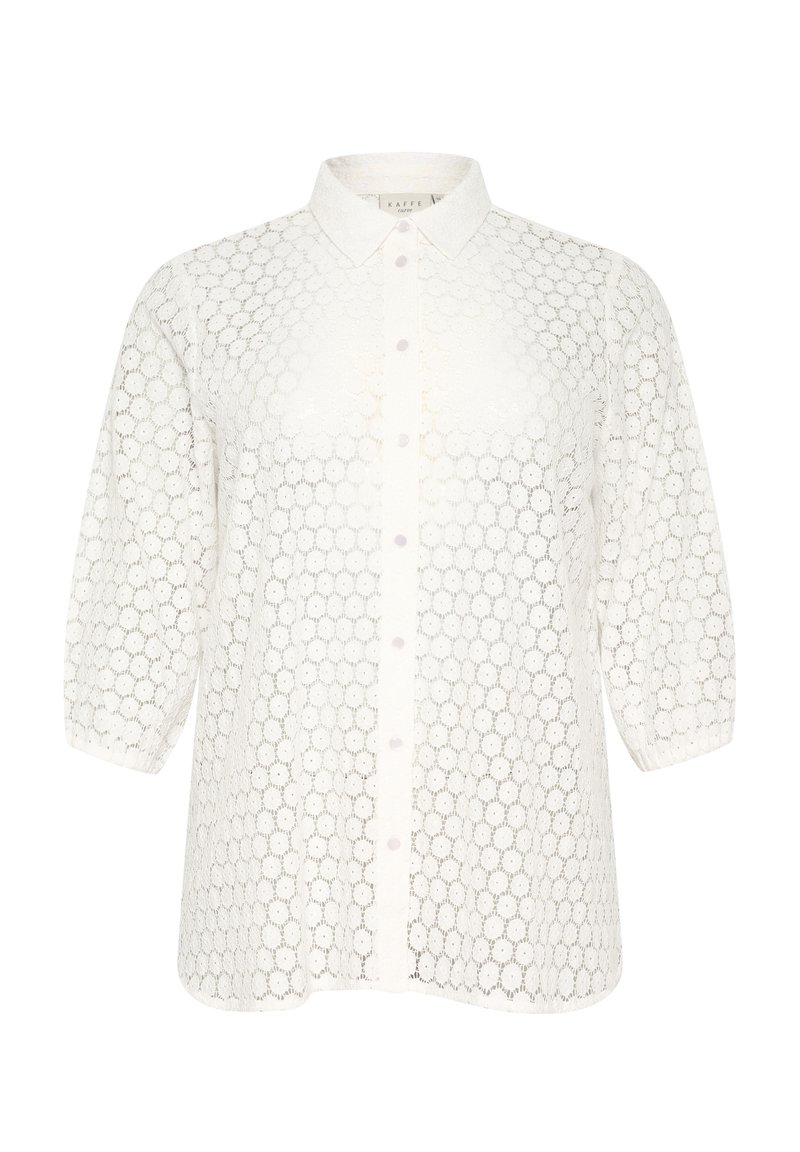 Kaffe Curve Overhemdblouse crème Kaffe Curve Overhemdblouse crème