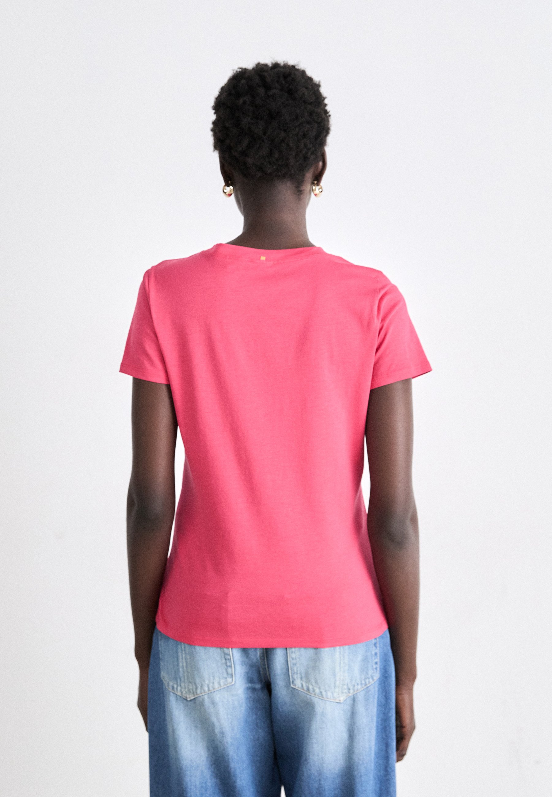 売れ筋商品|||ボス Tシャツ レディース トップス ELOGO - Print T-shirt - dark pink BOSS ELOGO - T-shirts med print - dark pink/rosa - Zalando.no
