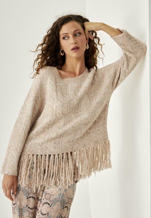 TRENZADO FLECOS - Jersey de punto - camel