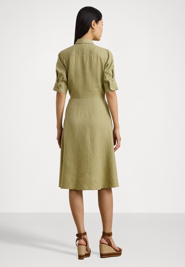 SOFT DRAPEY LINEN DRESS - Shirt dress - light olive2
