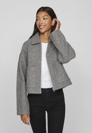 VILA VIJADAS ZIPPER JACKET - Lehk bunda - medium grey melange