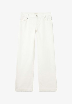 Brownie, PANTALÓN TIRO BAJO ESTRELLAS GLITTER Y TACHAS - Jeans a sigaretta - blanco