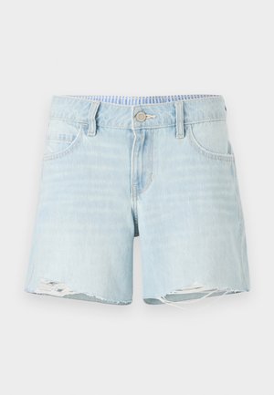 Hollister Co. BAGGY SHELL INTERIOR BEAUTY MINI FRAY - Denim shorts - light blue denim