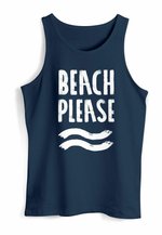 Neverless Herren Tanktop 'Aloha Wellen' – Slim Fit, 100% Baumwolle, Muskelshirt Für Sommer & Surf-Feeling