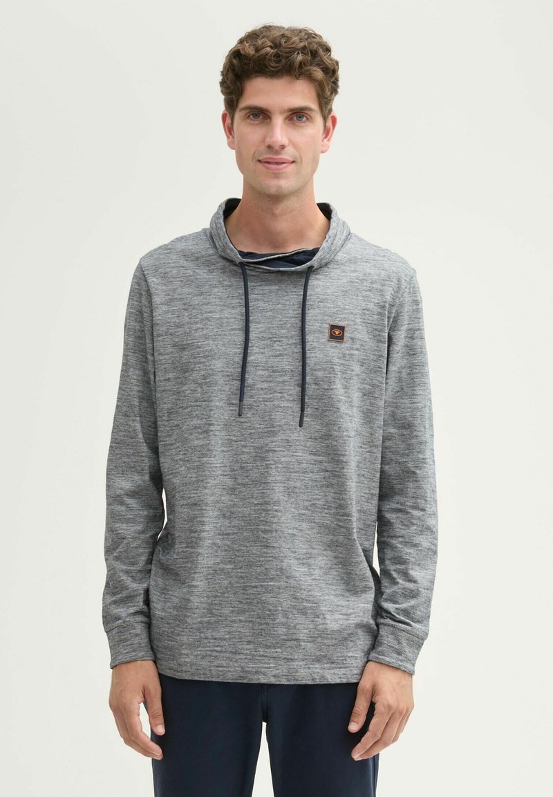 TOM TAILOR MIT STEHKRAGEN - Langarmshirt - dark blue stripe