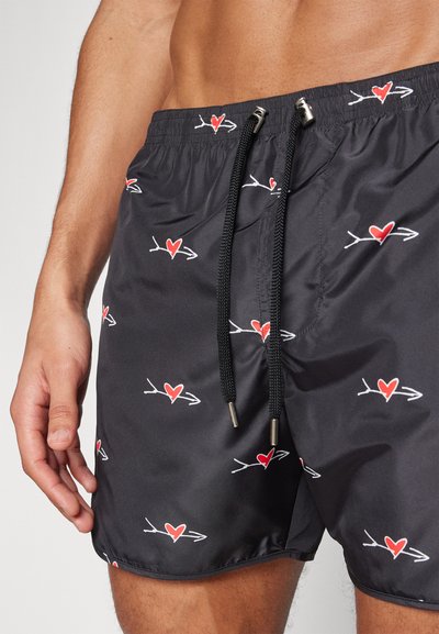 Neil Barrett ALL OVER CUPID SWIM - Short de bain - black/red/white
