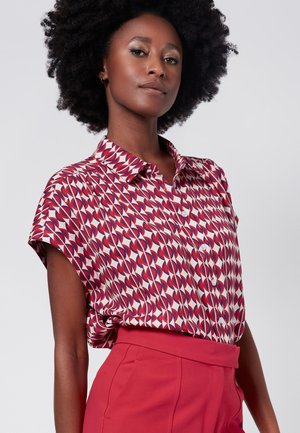 4funkyflavours KNOCK OUT LET'S GO ANOTHER ROUND - Button-down blouse - red