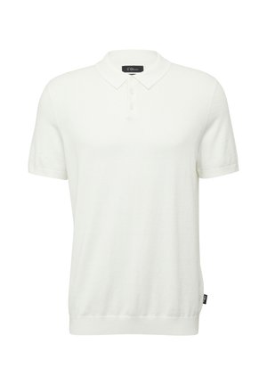 Korte mouwen polo-shirt in zacht wit fabric, met een klassieke kraag, een drieknoopsluiting en een subtiele geribde zoom.