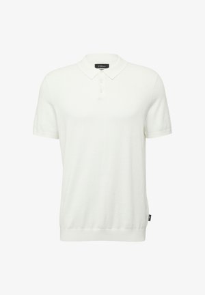 Korte mouwen polo-shirt in zacht wit fabric, met een klassieke kraag, een drieknoopsluiting en een subtiele geribde zoom.