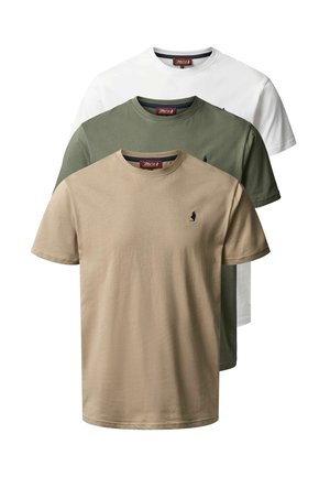 OHIO 3 PACK - T-shirt basic - beetle silvermink white