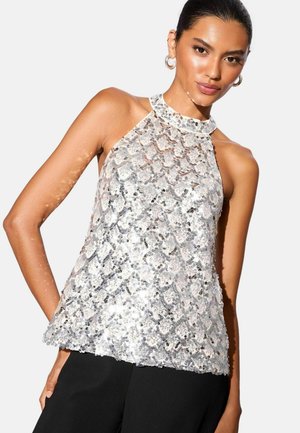 REGULAR FIT - SEQUIN HALTER NECK  - Top - champagne gold