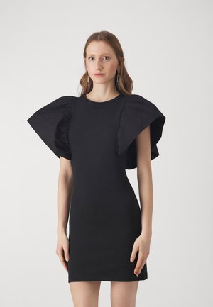 KARL LAGERFELD FABRIC MIX DRESS - Vestito elegante - black