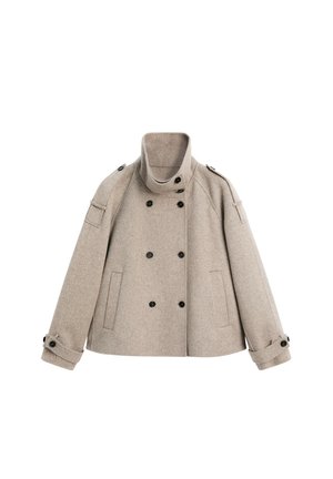 Massimo Dutti, CROPPED BUTTON DETAIL TRENCH COAT - Veste légère - dark brown