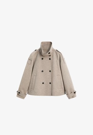 Massimo Dutti, CROPPED BUTTON DETAIL TRENCH COAT - Veste légère - dark brown