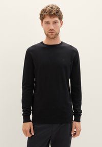 TOM TAILOR CREW NECK  - Jumper - black