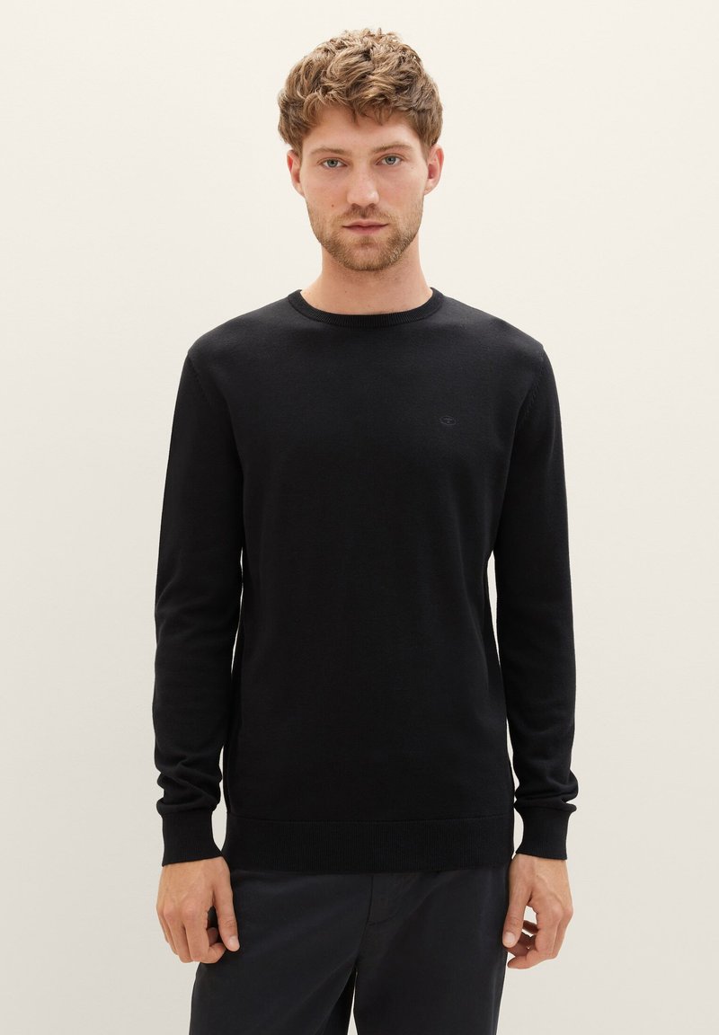 TOM TAILOR CREW NECK  - Jumper - black