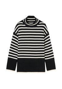 STAND UP COLLAR STRIPED - Strickpullover - striped   deep night blue