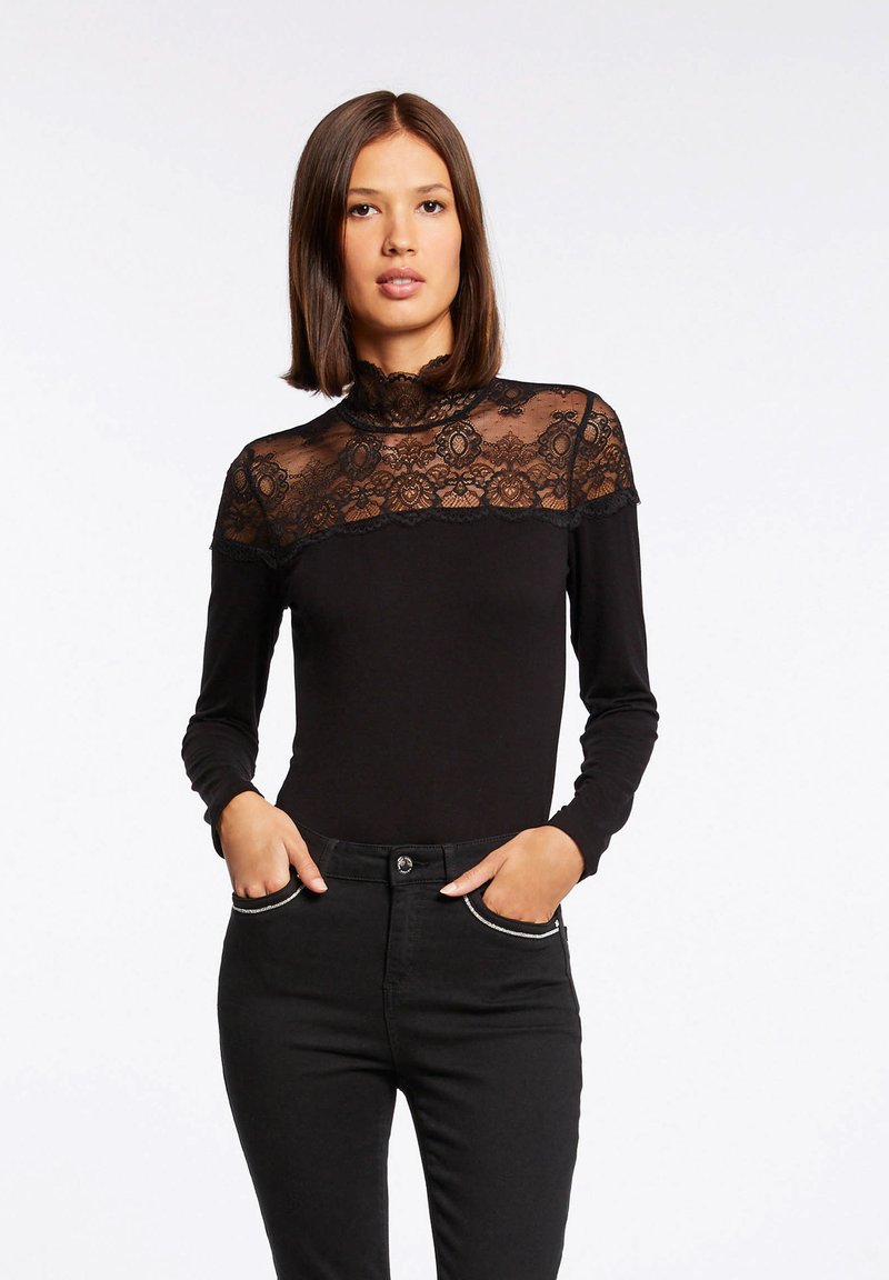 Morgan Printed Blouse Long Sleeves With Open Collar Black Rose main image 0