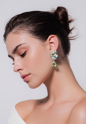 HEBE JEWELS, PARTY & EVENT - Orecchini - grün weiss silber