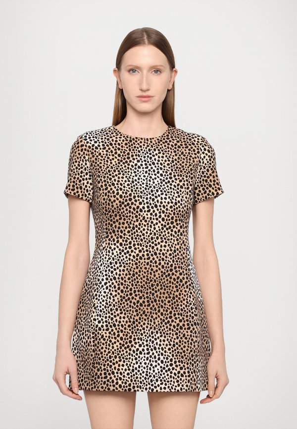 CHEETAH SHIFT MINI DRESS - Shift dress - bone