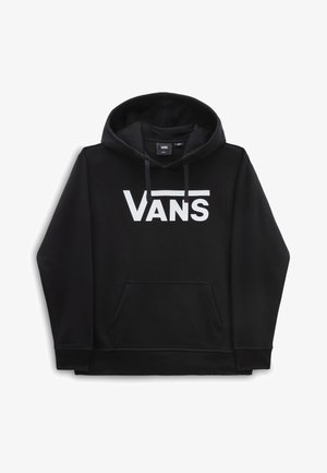 Zwarte hoodie van katoenmix met een groot wit "VANS" logo aan de voorkant, een zak aan de voorkant en een capuchon met trekkoord.