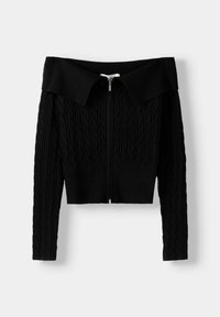 CABLE BARDOT - Cardigan - black