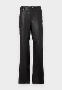 STRAIGHT LEG PANT - Usnjene hlače - chocolate