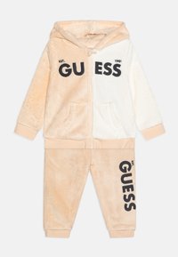 Guess BABY HOODED ACTIVE PANTS SET - Tuta - beige/blanco/multi-coloured