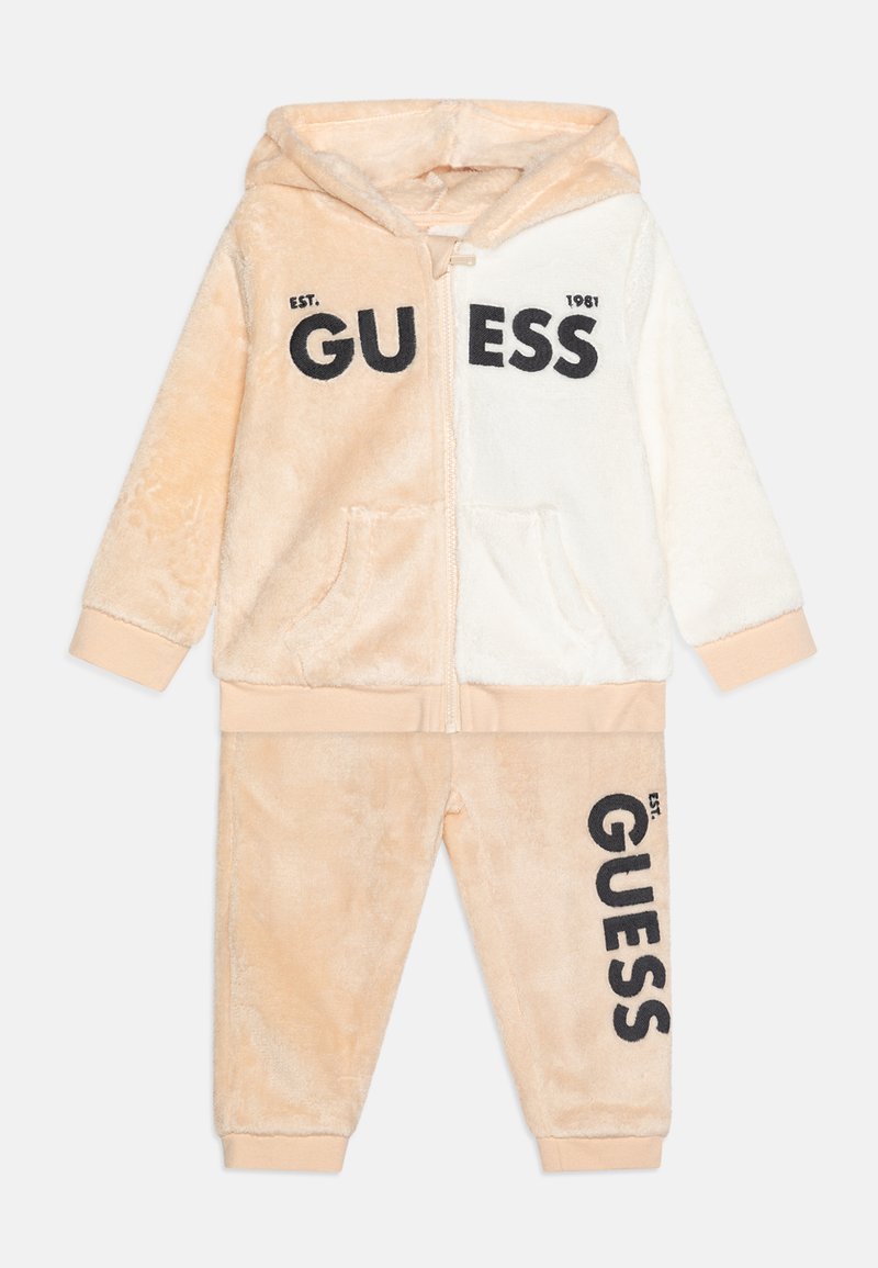 Guess BABY HOODED ACTIVE PANTS SET - Tuta - beige/blanco/multi-coloured
