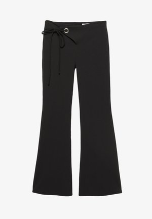 PULL&BEAR FLARED WITH EYELET - Pantaloni - black